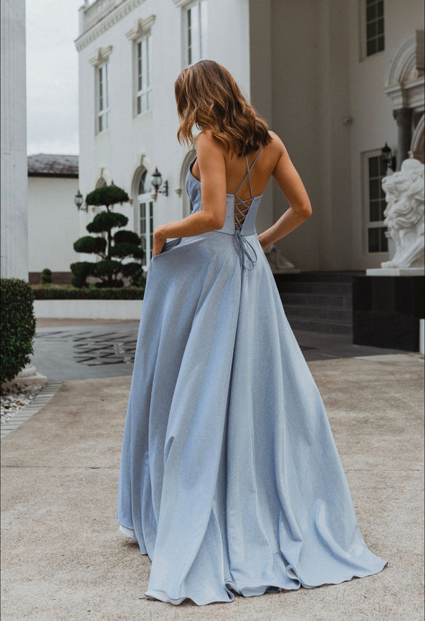 Formal Periwinkle Wrap Dress Oh Polly Dark Periwinkle Semi-formal